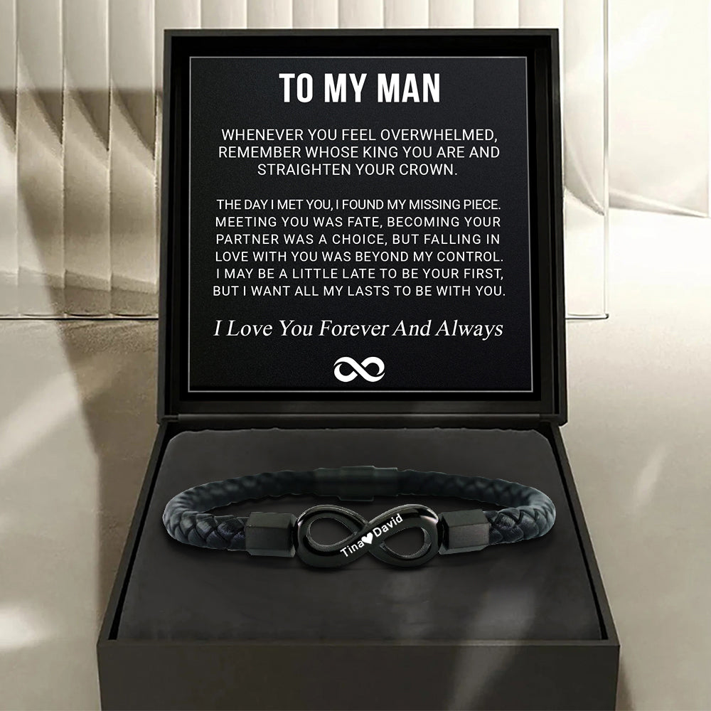 "To My Man" - Infinity Personalized Bracelet